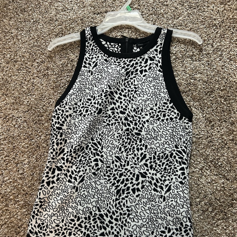 Black and White Animal Print Sleeveless Top
